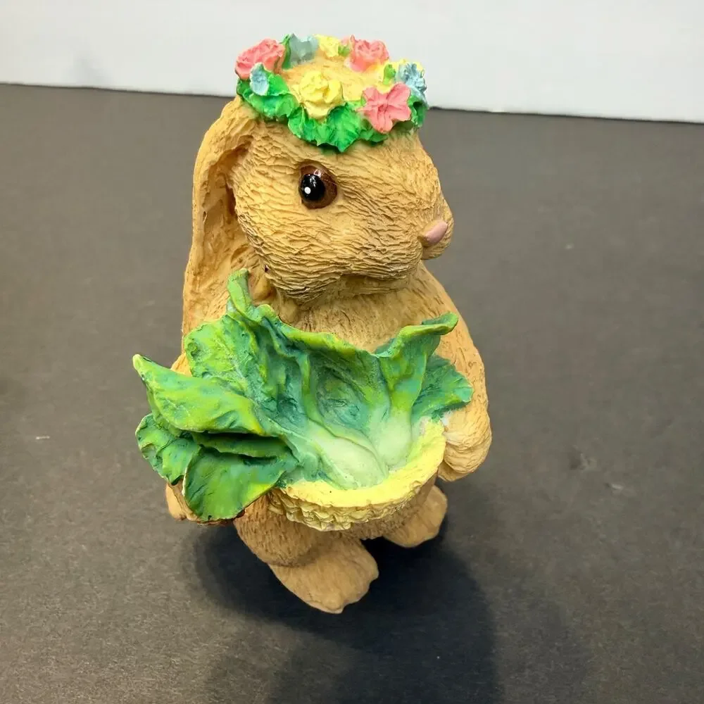 Vintage Enesco Resin Easter Bunny Figurine Lot of 5 Mixed Collection